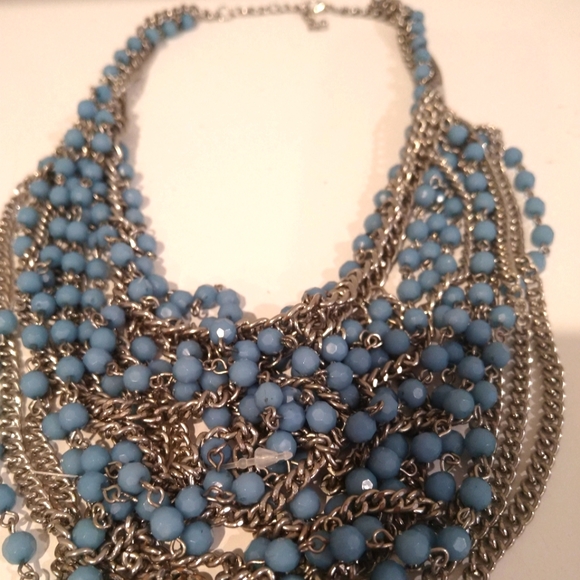 Blue fashion necklace - Picture 4 of 5